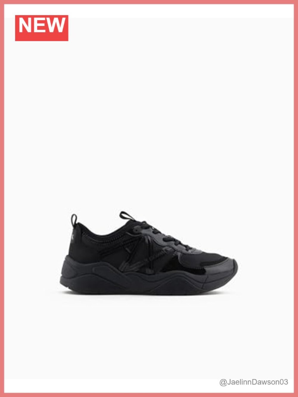 Armani Exchange Women's Cher Mesh Patent Sneaker